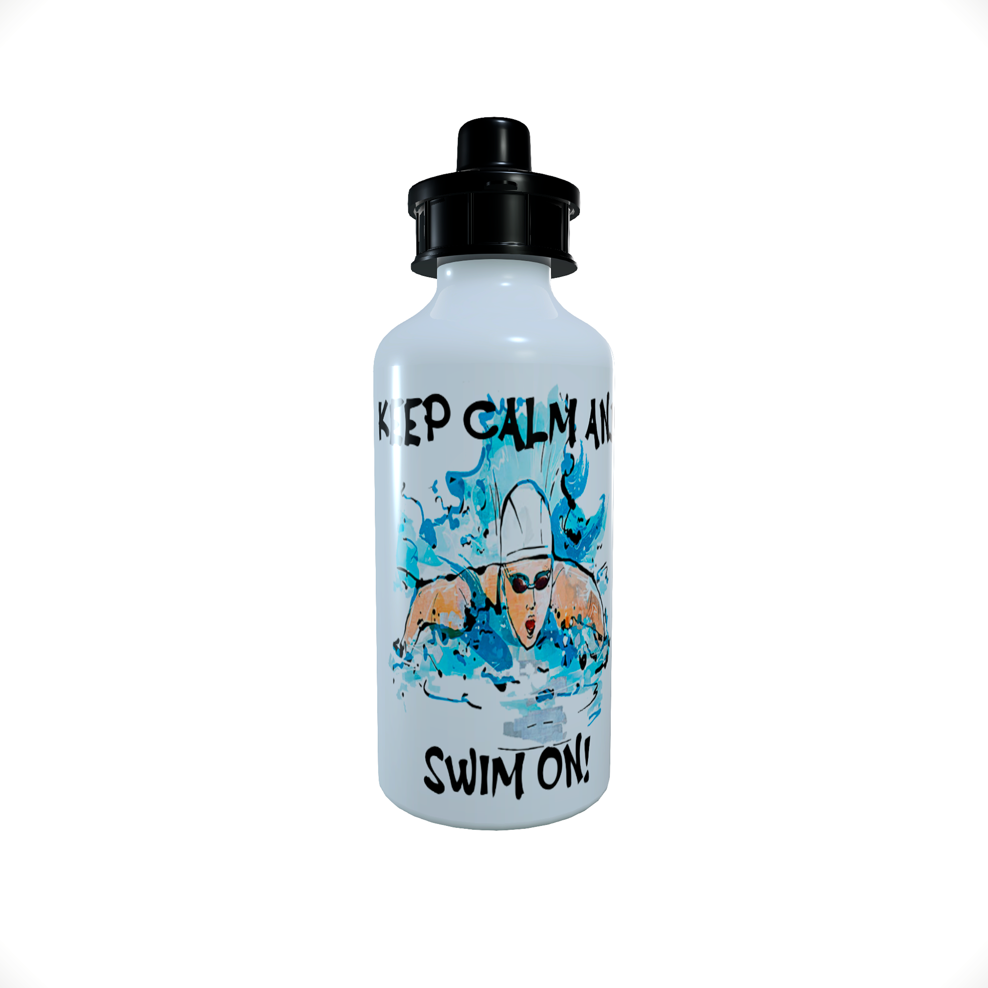 Keep Calm and Swim On... 600ml Sports Bottle